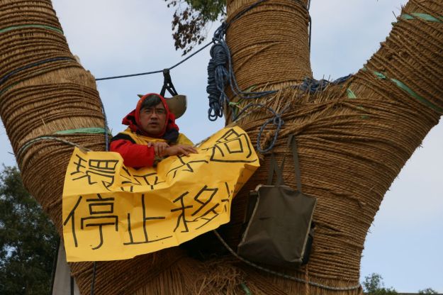Calvin Wen spent 26 hours in a tree in Taipei to protest against its removal